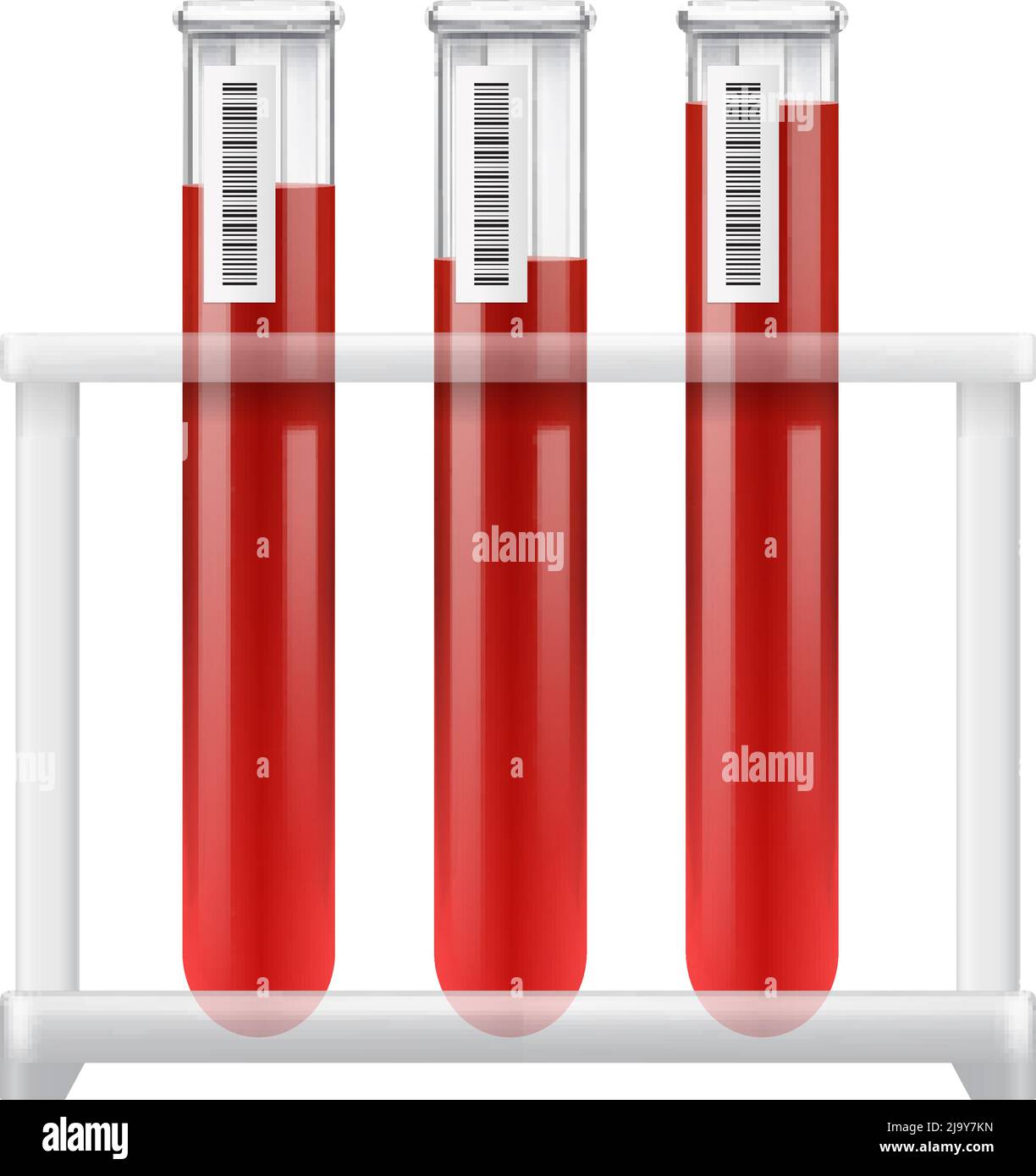 Composition réaliste du tube à vide du donneur de sang avec équipement médical isolé sur une illustration vectorielle de fond blanc Illustration de Vecteur