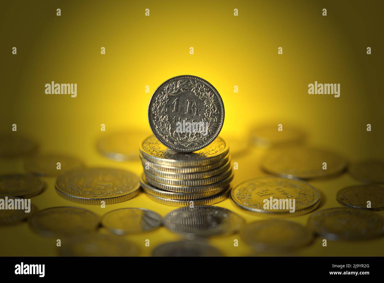 gros plan sur la monnaie suisse Banque D'Images