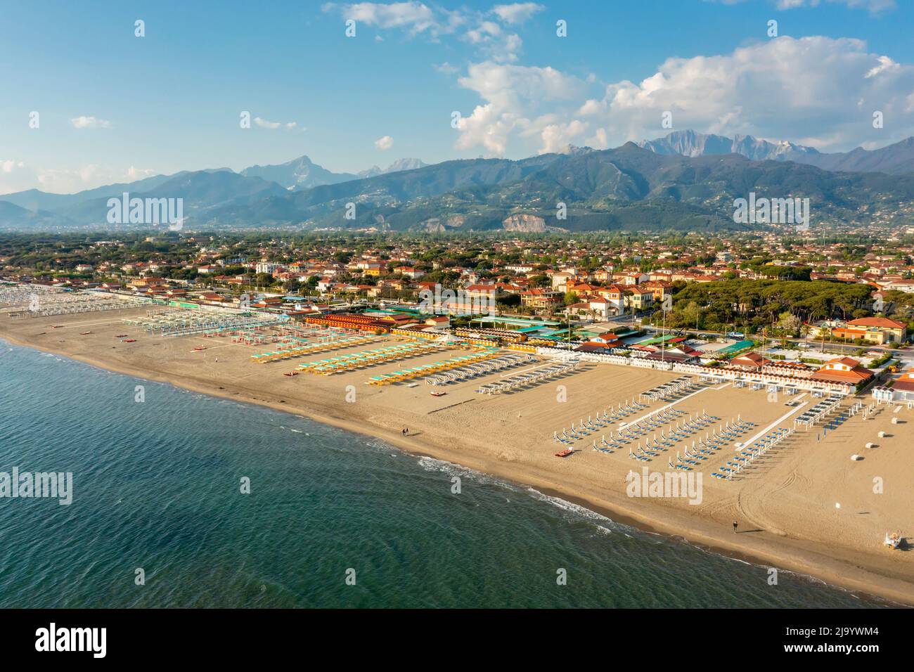 Belle vue sur la côte forte Dei Marmi à Versilia Banque D'Images