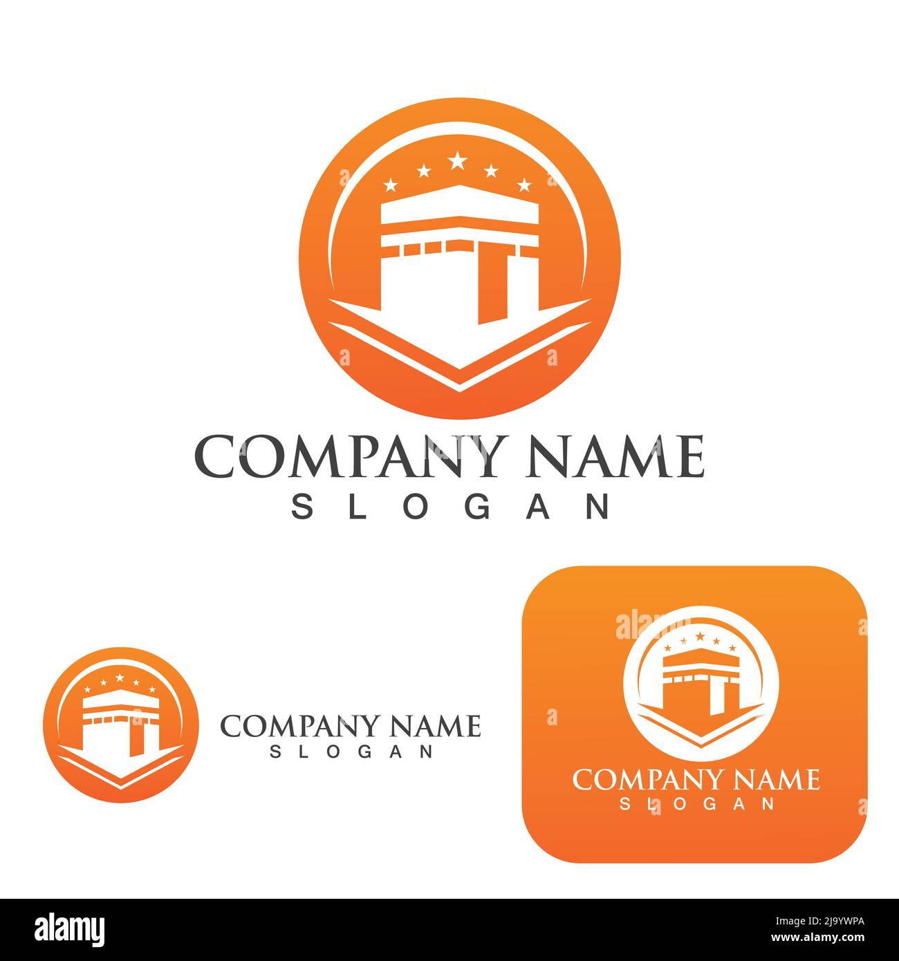 Logo Kaaba et élément vecteur de symbole Illustration de Vecteur