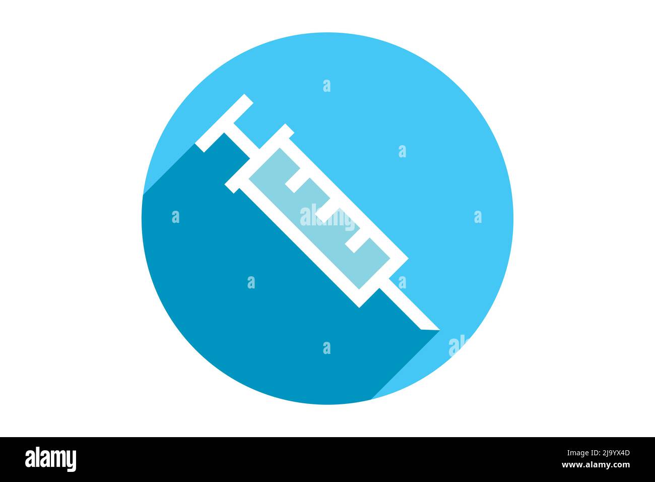Icône de la seringue. Injection médicale. Symbole de médicament vaccinal. Conception d'illustrations vectorielles de médicaments. Illustration de Vecteur