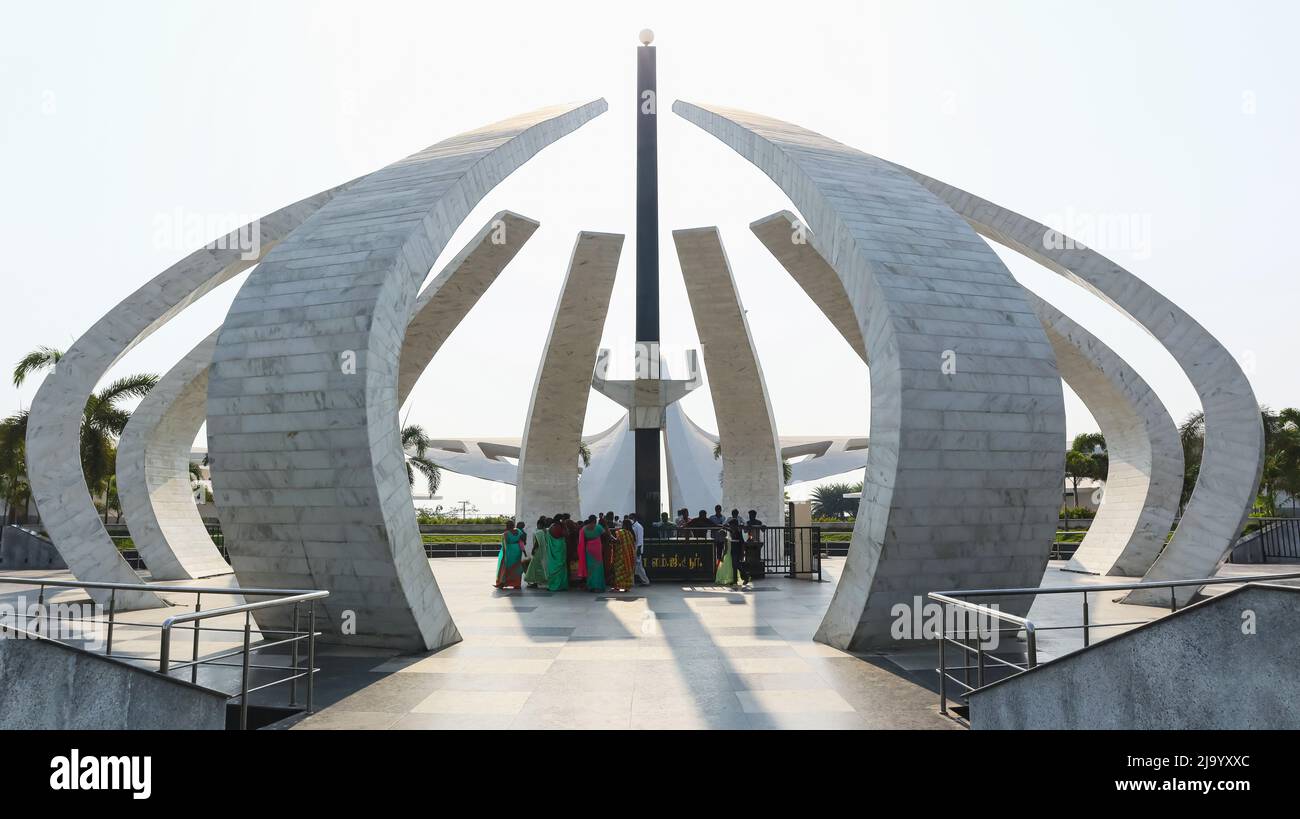 INDE, TAMILNADU, CHENNAI, mars 2022, touriste au Dr. MGR Memorial, Marina Beach, MGR était ancien ministre en chef de Tamil Nadu Banque D'Images