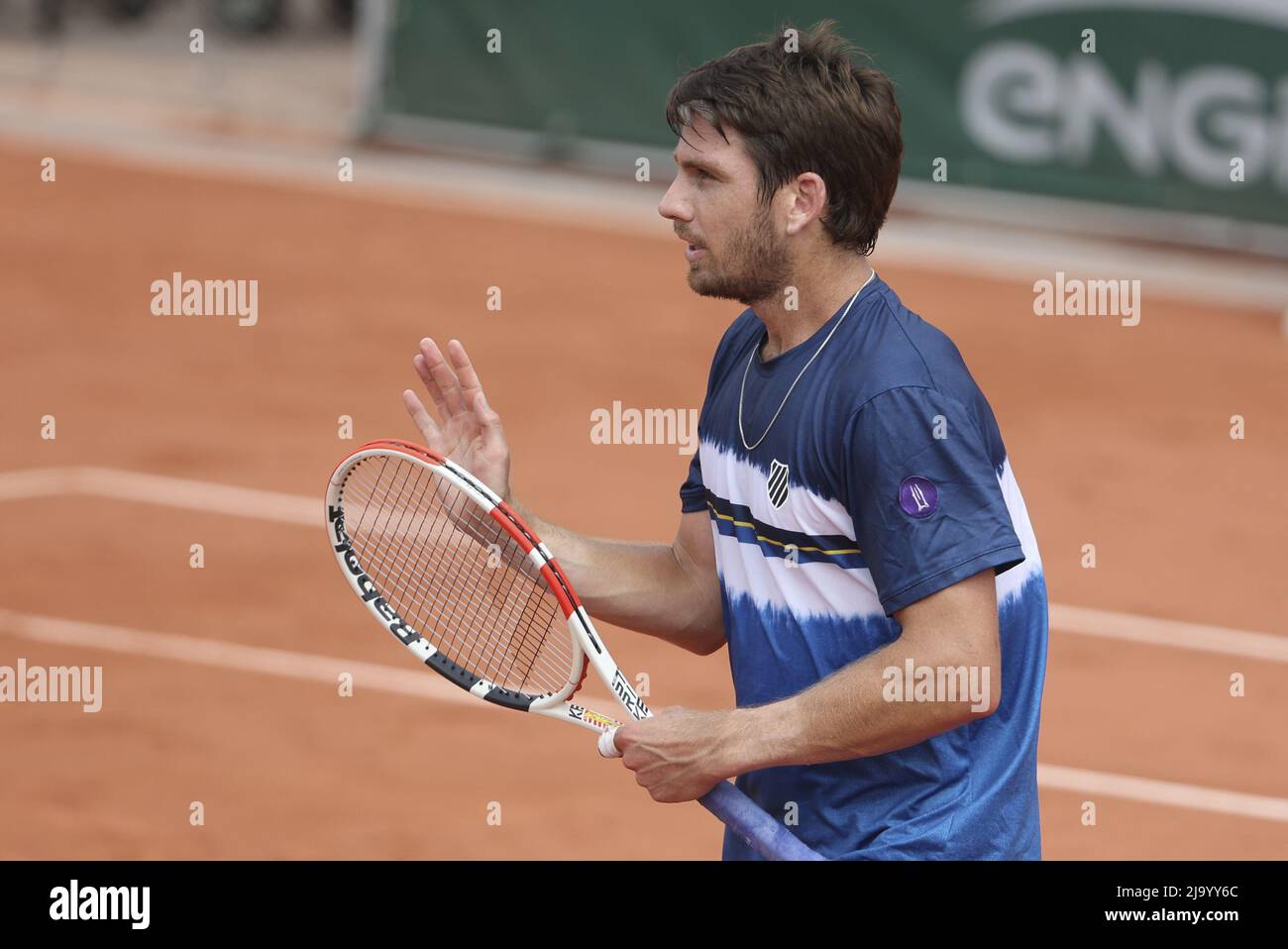 25 mai 2022, Paris, France: Cameron Norrie de Grande-Bretagne célèbre sa victoire au cours du 4 jour de l'Open de France 2022, un tournoi de tennis Grand Chelem le 25 mai 2022 au stade Roland-Garros à Paris, France - photo Jean Catuffe/DPPI/LiveMedia. (Credit image: © Jean Catuffe/LPS via ZUMA Press) Banque D'Images