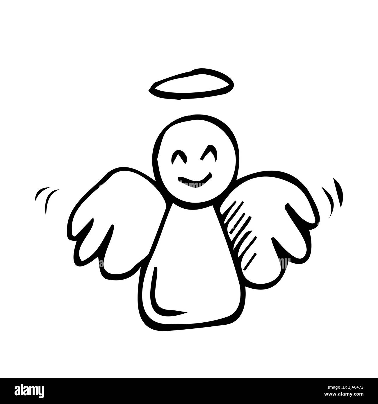 ange de noël dessiné à la main. illustration vectorielle simple Illustration de Vecteur