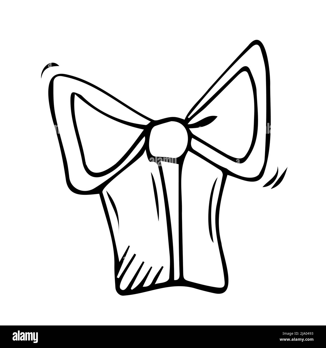 Boîte-cadeau dans l'icône doodle sketch lignes. Maison de vacances anniversaire Noël surprise actuelle Illustration de Vecteur