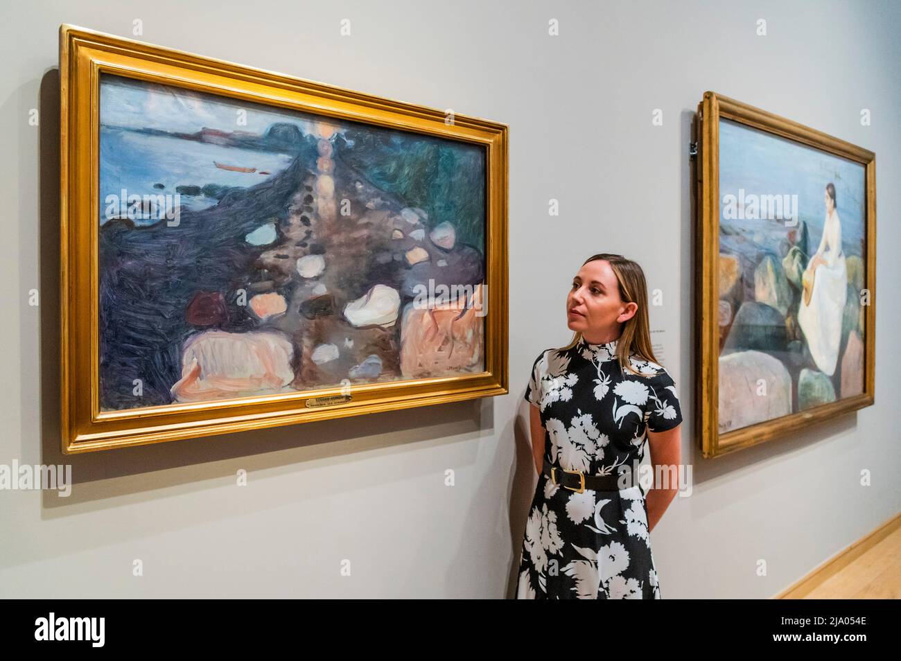 Edvard munch nuit d'été sur la plage Banque de photographies et d