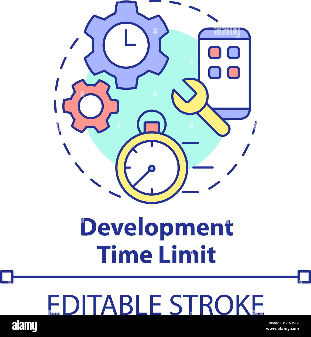 Icône de concept de limite de temps de développement Illustration de Vecteur