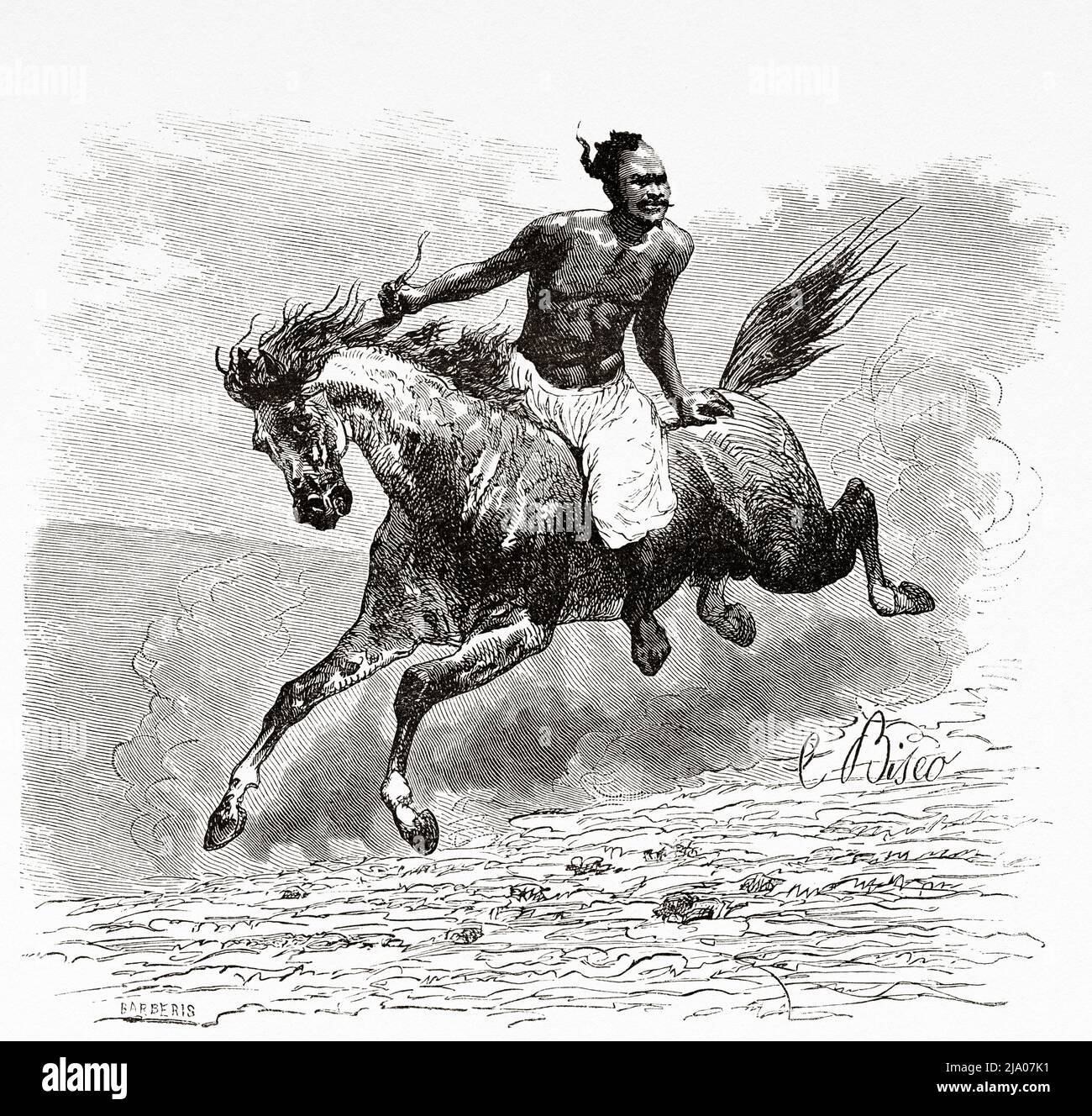 Un voleur de cheval au Maroc. Nord de l'Afrique. Maroc par Edmondo de Amicis 1875. Le Tour du monde 1879 Banque D'Images