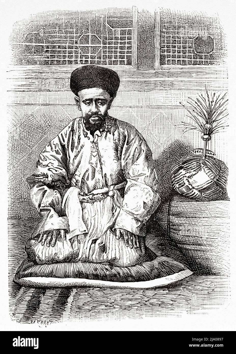 Sultan des Tartars. Yining, partie nord-ouest du Xinjiang en République populaire de Chine, Asie centrale. D'Orenbourg à Samarkand 1876-1878 par Madame Marie Ujfalvy-Bourdon, le Tour du monde 1879 Banque D'Images