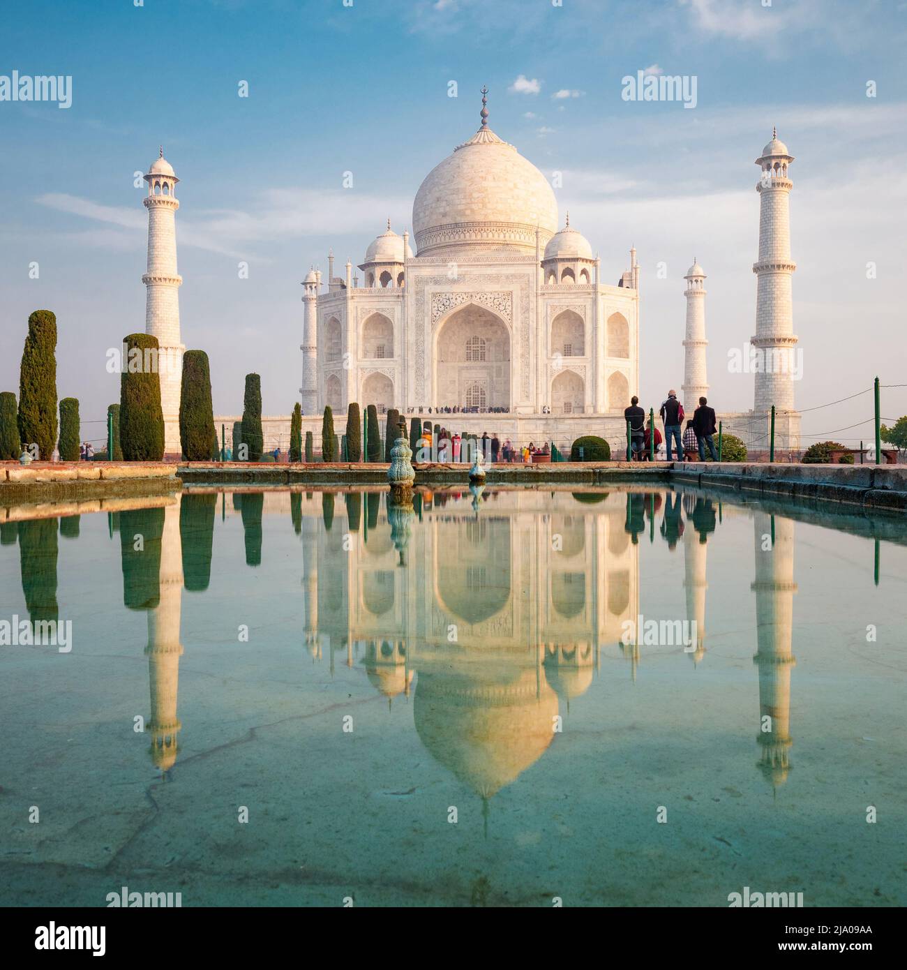 Taj Mahal au lever du soleil à Agra, Inde. Banque D'Images