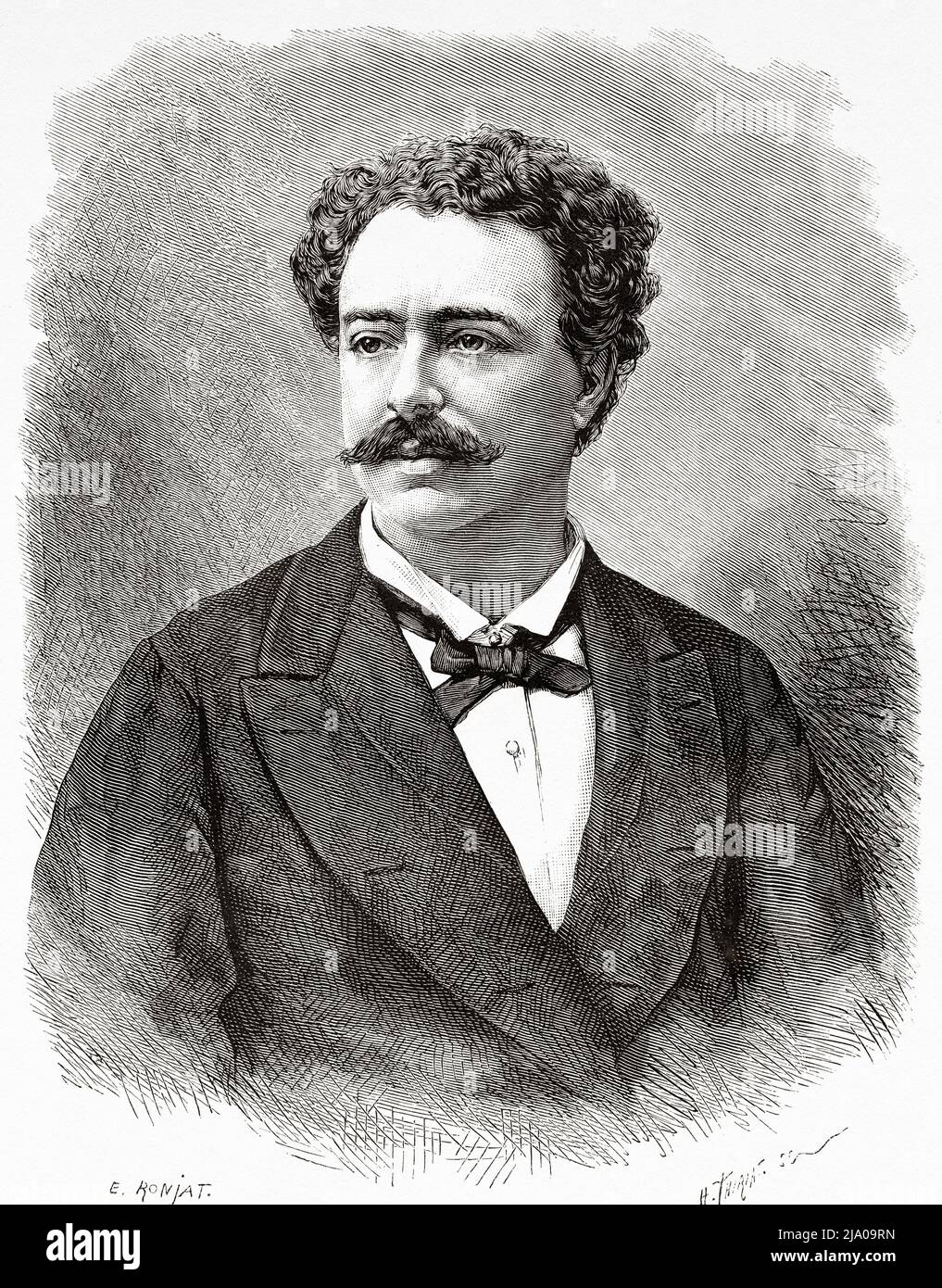 Portrait d'Edmondo de Amicis (1846-1908) romancier, professeur, journaliste, poète et écrivain italien Banque D'Images