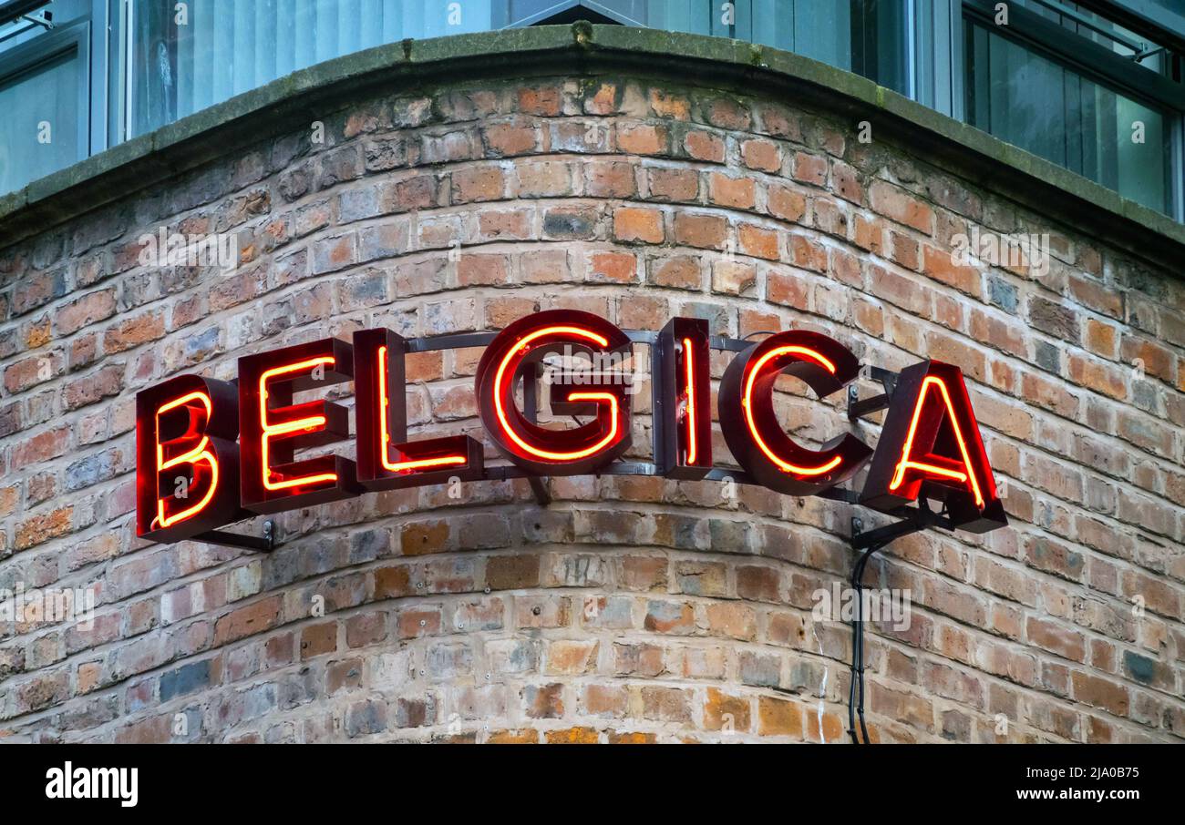 Belgica, un bar à bière belge et un restaurant à Liverpool Banque D'Images