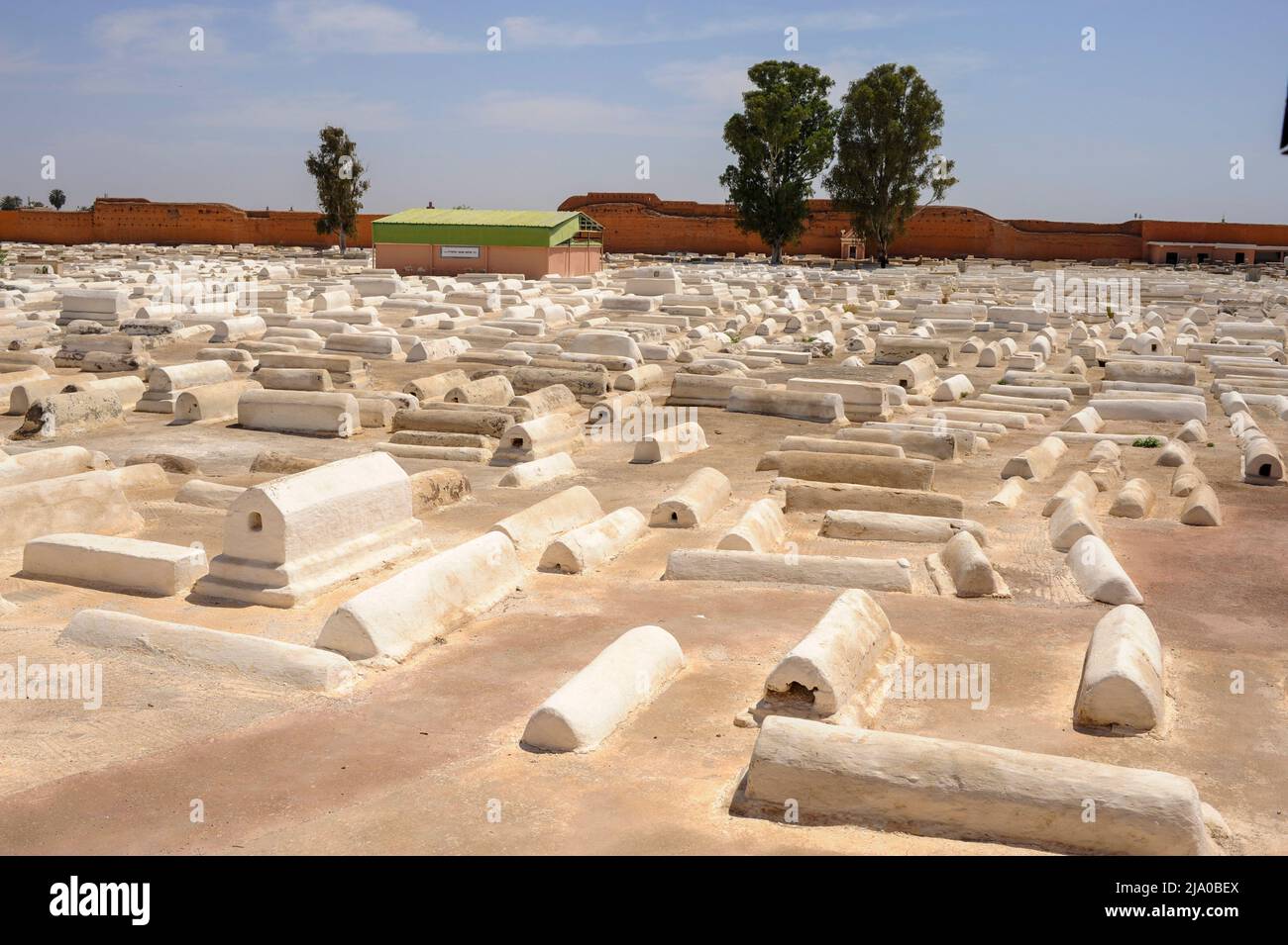 Le cimetière juif de Marrakech, Mellah, Marrakech, Maroc. Banque D'Images