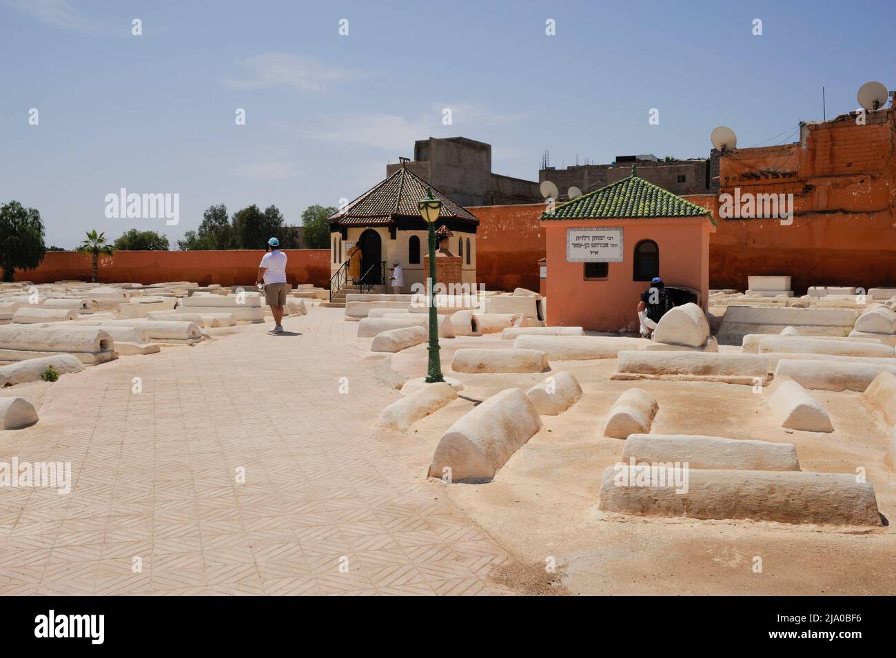 Le cimetière juif de Marrakech, Mellah, Marrakech, Maroc. Banque D'Images