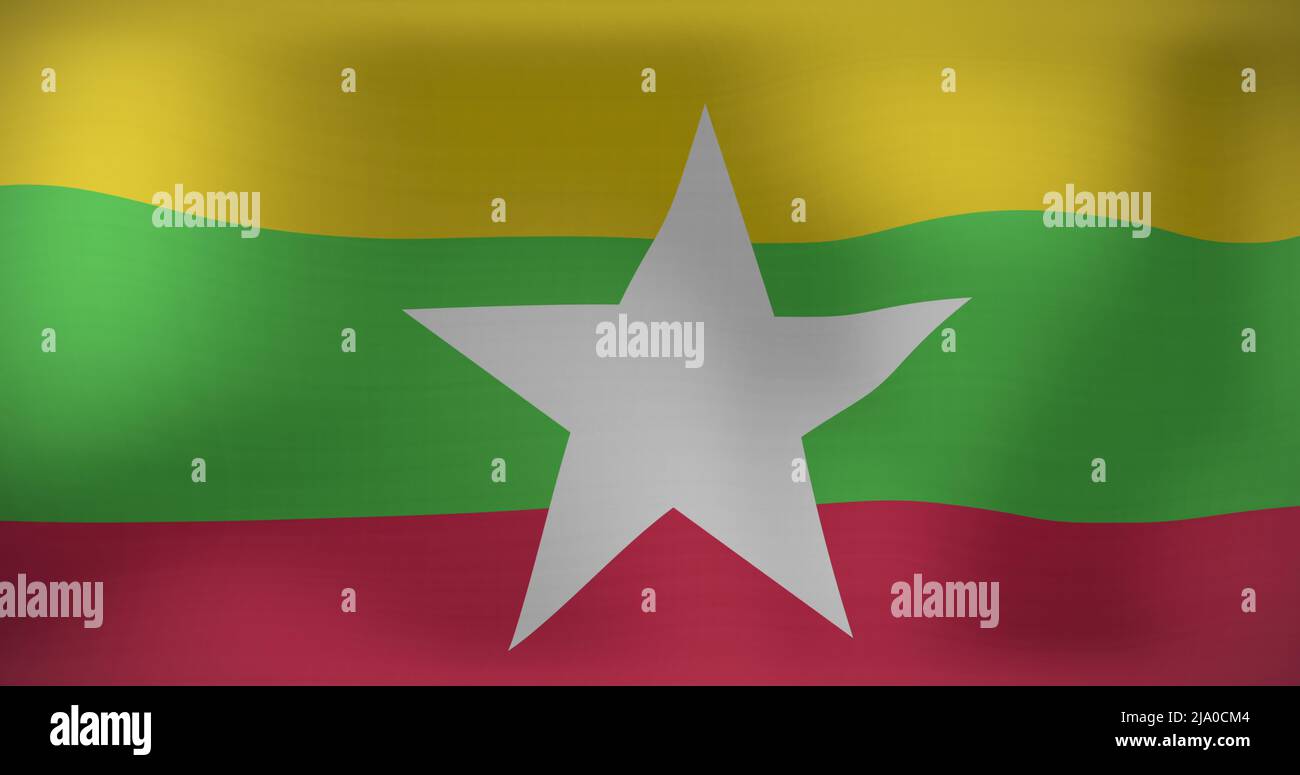 Image du drapeau du myanmar Banque D'Images
