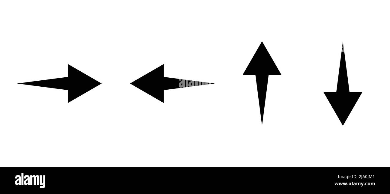 Jeu d'icônes de flèches à l'envers, à gauche et à droite. Vecteur modifiable. Illustration de Vecteur
