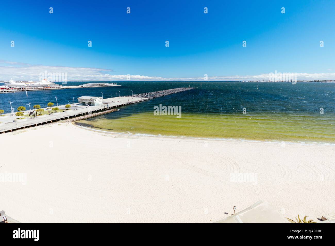 Vue sur la baie de Port Phillip à Melbourne, Australie Banque D'Images