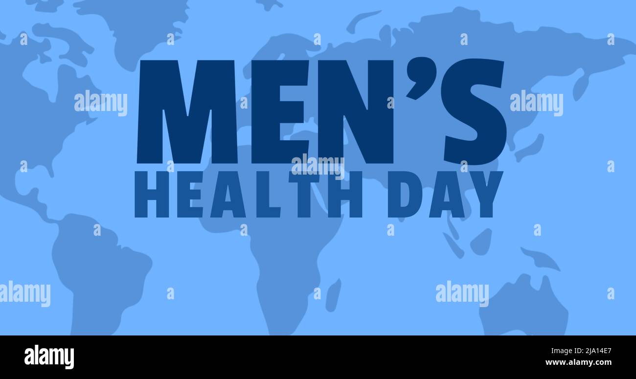 Image du texte de la semaine de la santé des hommes sur la carte du monde Banque D'Images