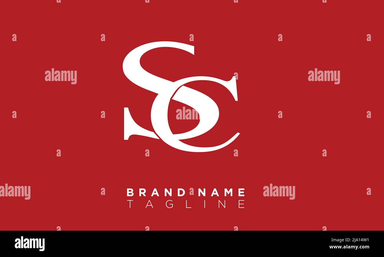 Lettres SC Alphabet initiales logo monogramme Illustration de Vecteur