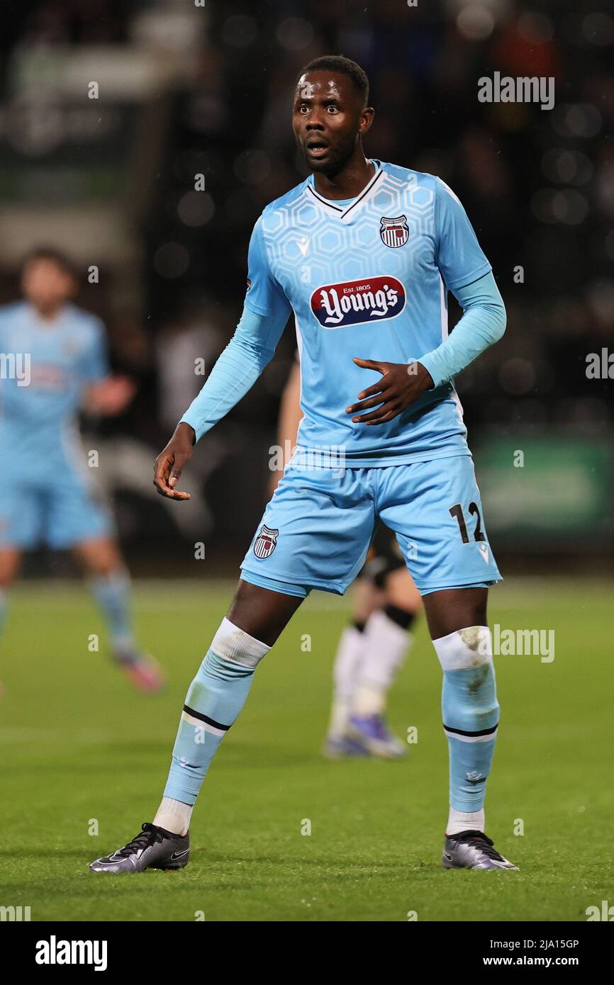 NOTTINGHAM, ANGLETERRE. MAI 23RD 2022. Mani Dieseruvwe de la ville de Grimsby lors du match de la Ligue nationale de Vanarama entre le comté de Notts et Grimsb Banque D'Images