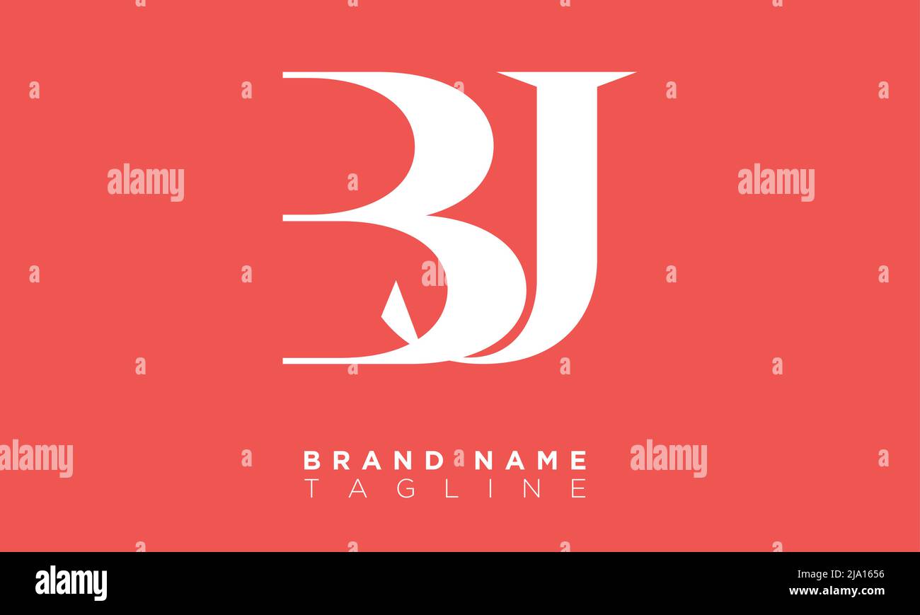 BJ lettres Alphabet initiales Monogram logo Illustration de Vecteur