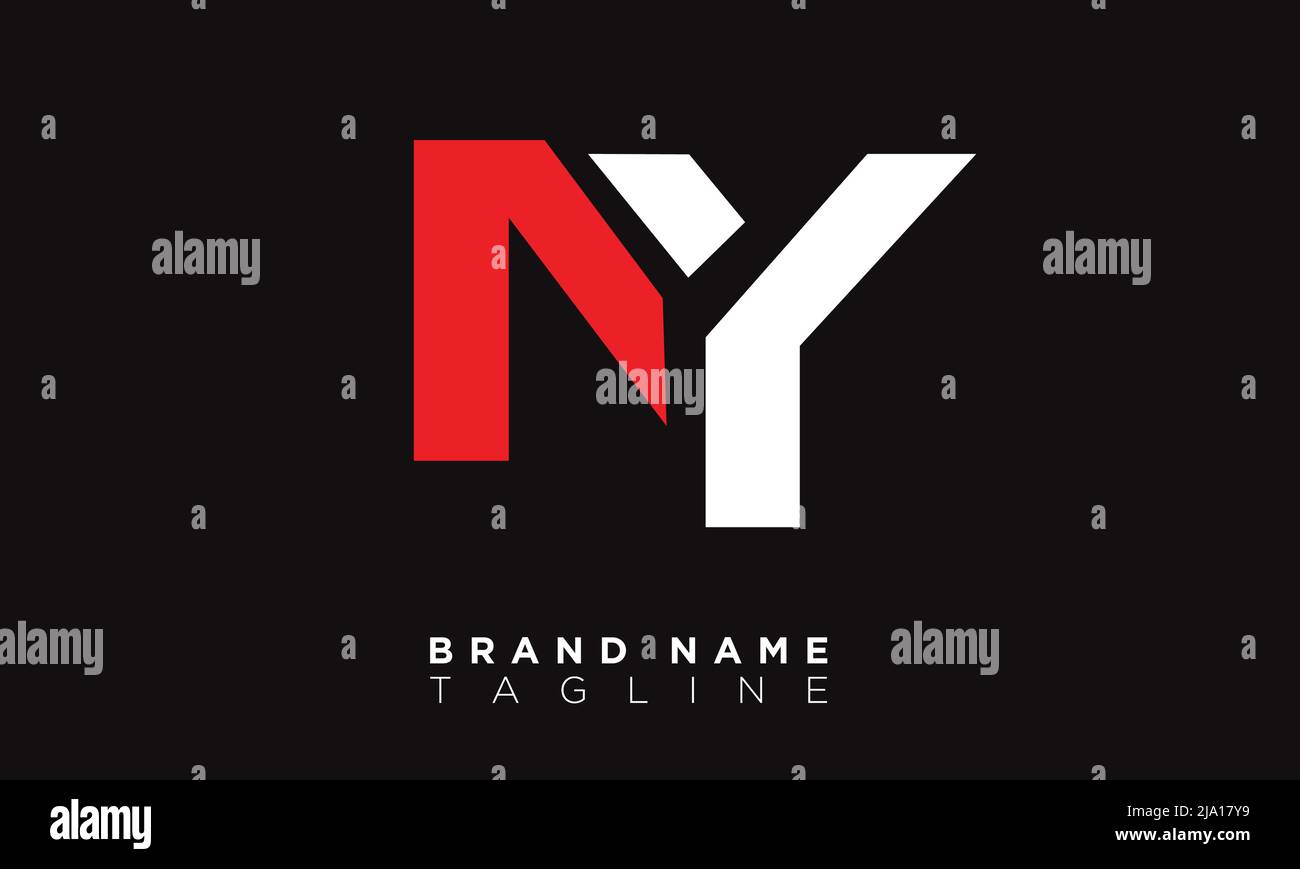 NY lettres Alphabet initiales logo monogramme Illustration de Vecteur