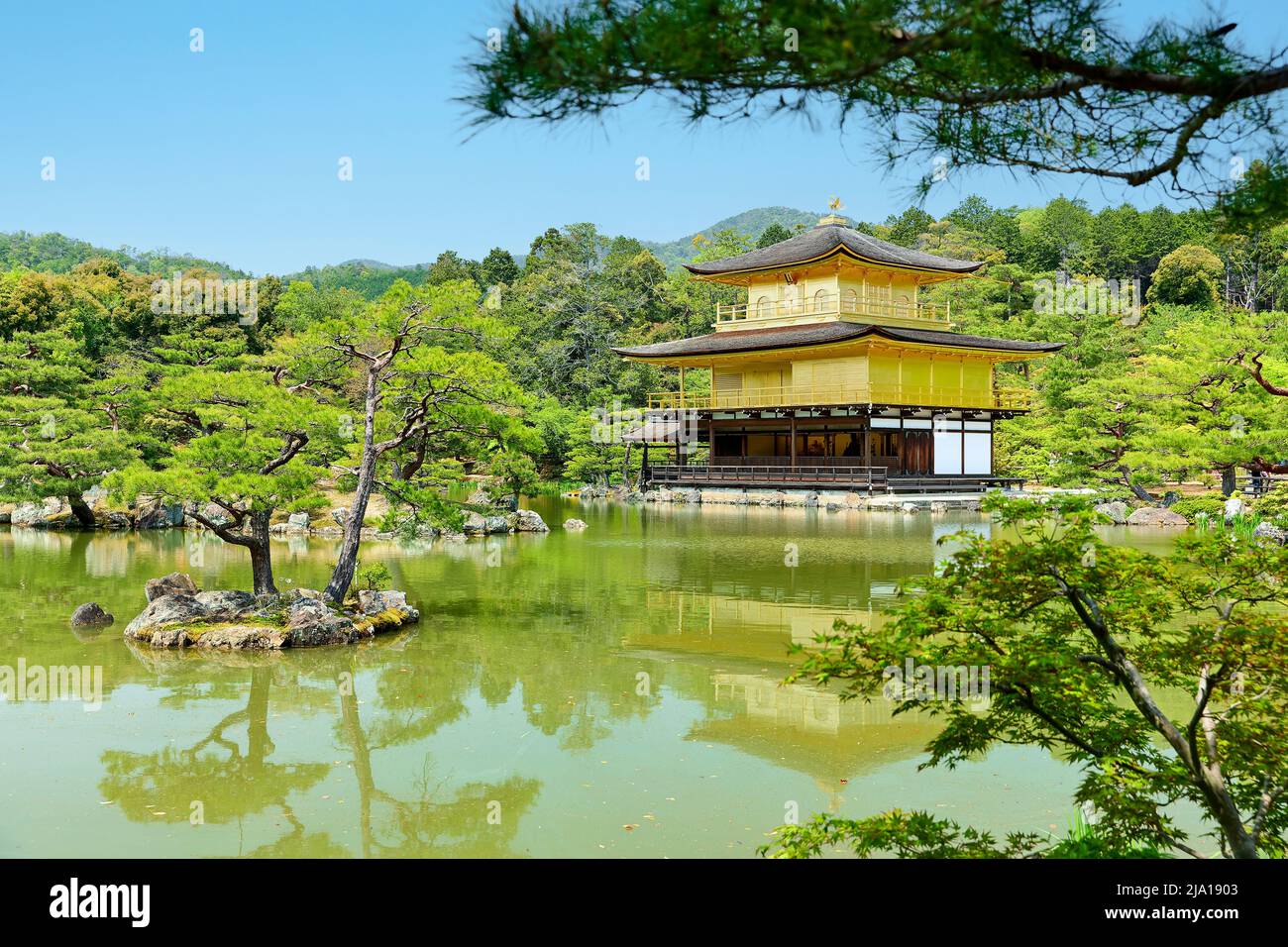 Japon. Kyoto. Temple Kinkaku-ji (le Pavillon d'or) Banque D'Images