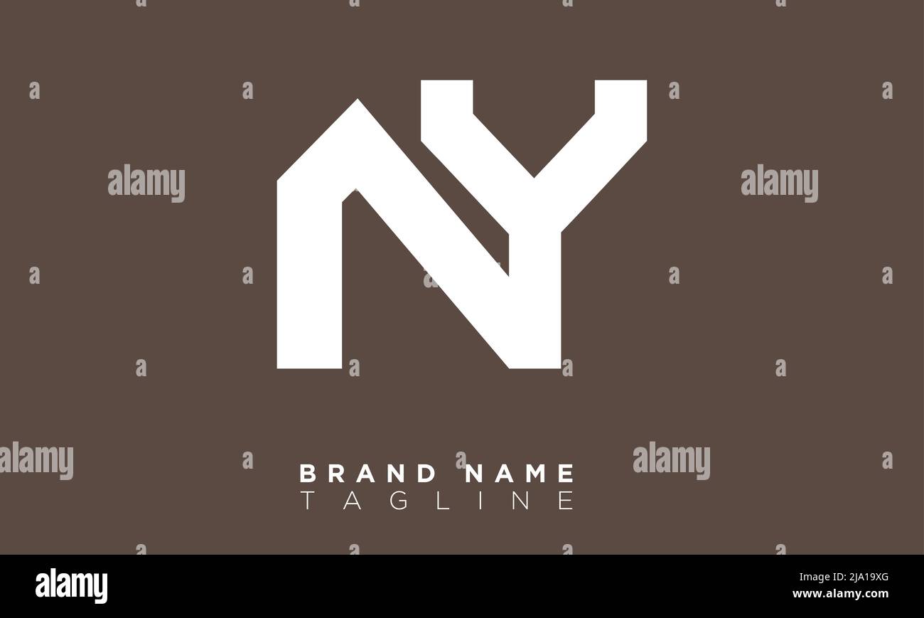 NY lettres Alphabet initiales logo monogramme Illustration de Vecteur