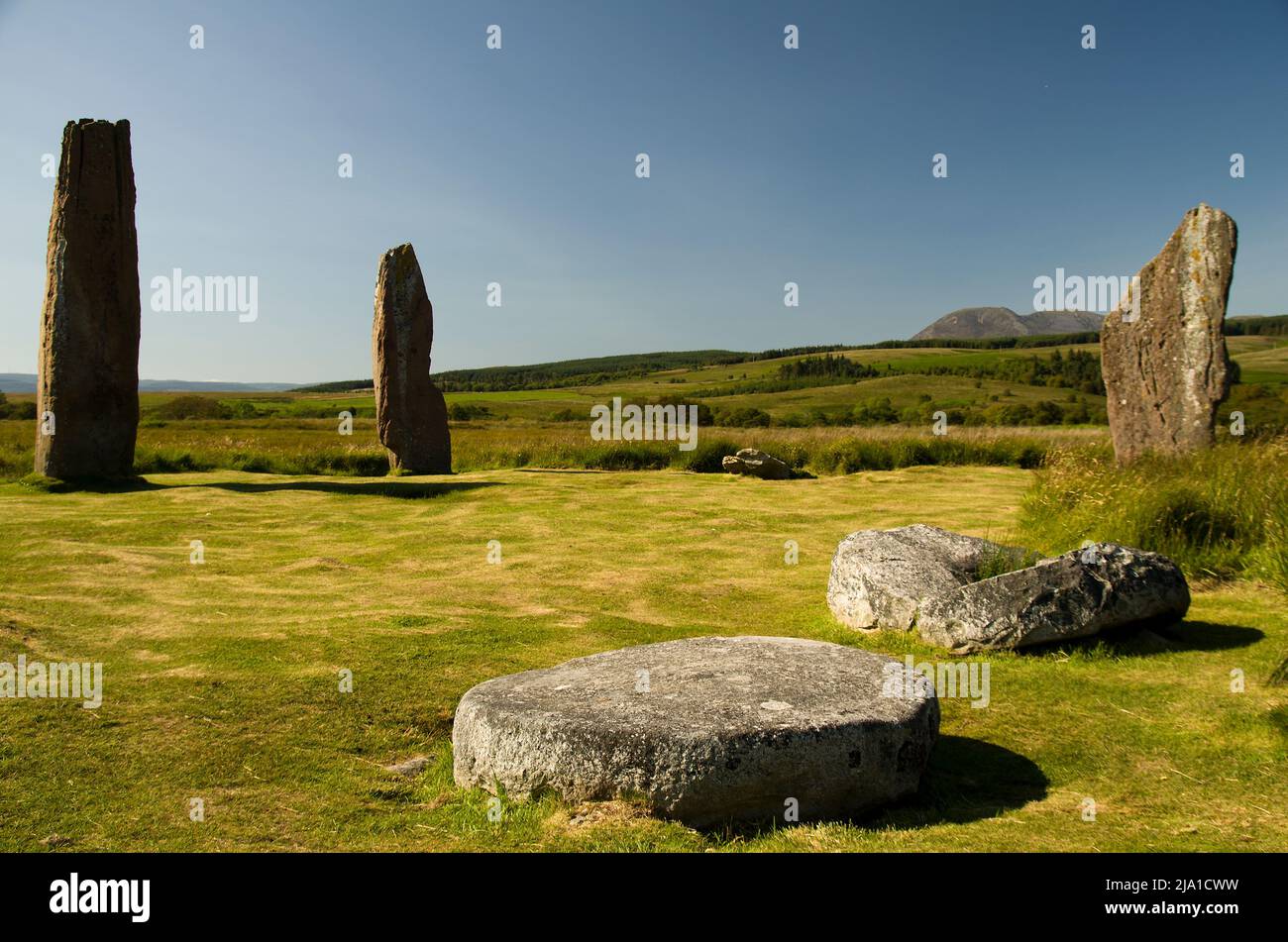 Machrie Moor Menhirs Banque D'Images