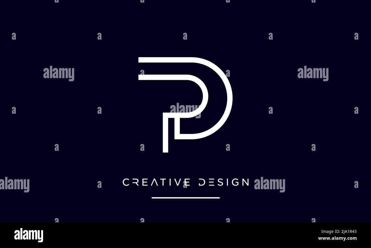 PD, DP P ou D lettres alphabétiques logo abstrait Emblem Illustration de Vecteur