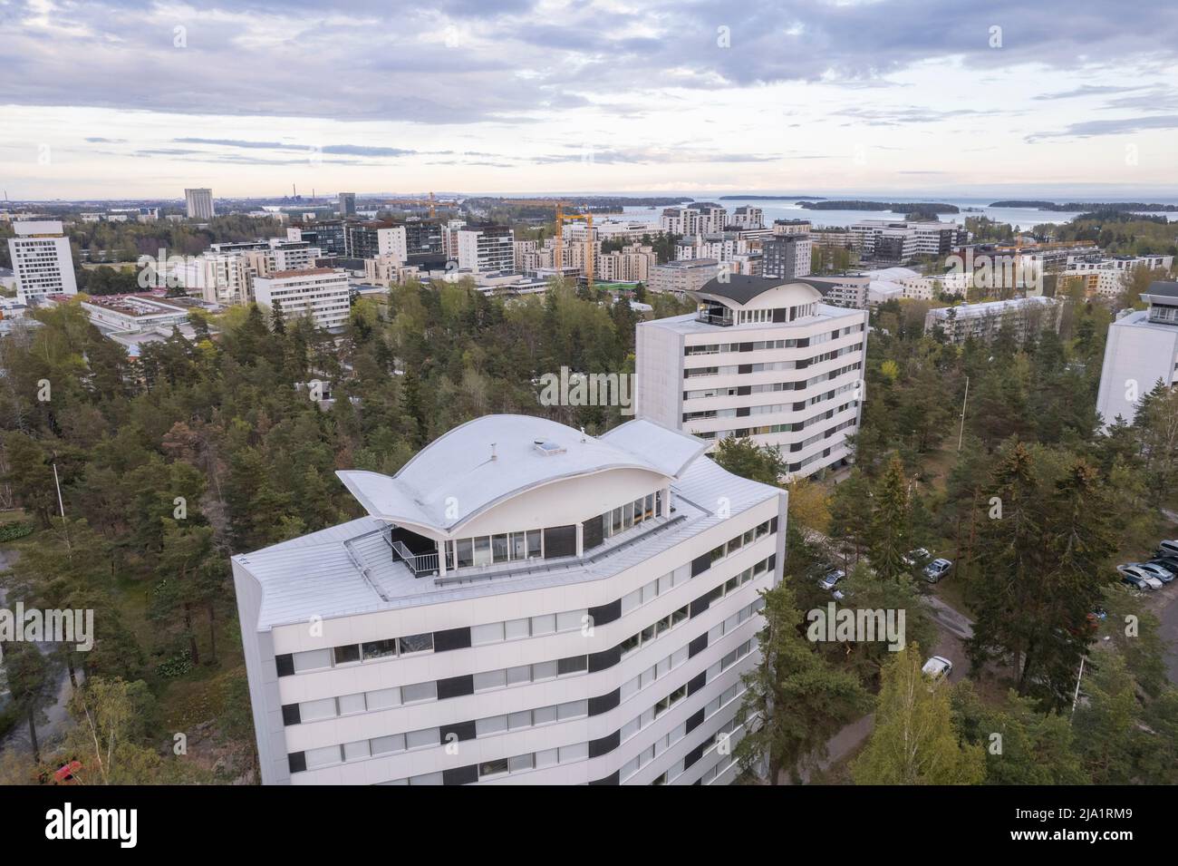 Architecture finlandaise classique, bâtiments résidentiels à Espoo Banque D'Images