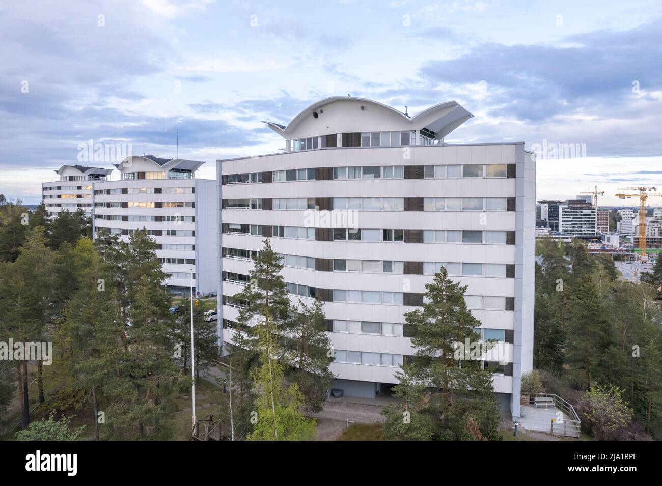 Architecture finlandaise classique, bâtiments résidentiels à Espoo Banque D'Images