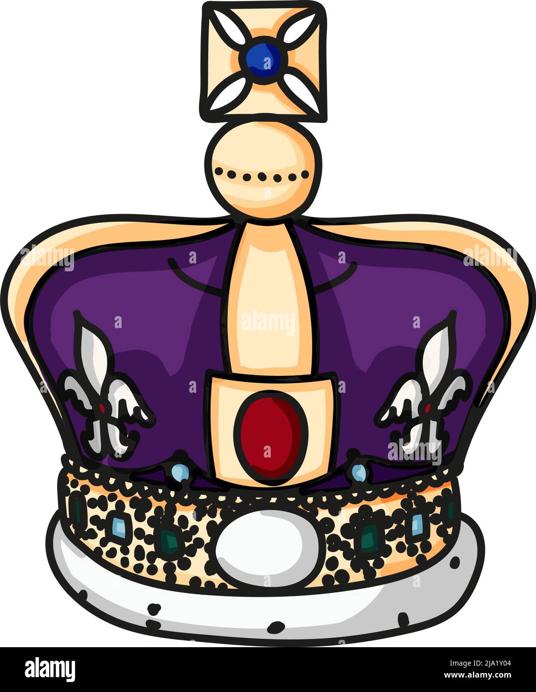 L'affiche de célébration de la couronne du Jubilé de platine de la Reine Elizabeth. Illustration vectorielle pour sa Majesté la Reine sur ses 70 années de service de 1952 à 2022 Illustration de Vecteur