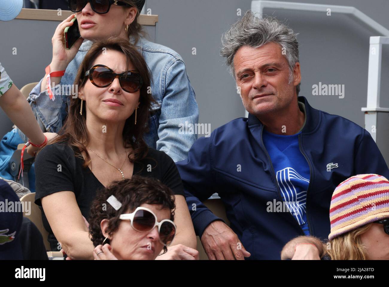 Paris, France. 26 mai 2022, Philippe Dajoux, Anne Didier dans les stands  lors de l'Open de France Roland Garros 2022 le 26 mai 2022 à Paris, France.  Photo de Nasser Berzane/ABACAPRESS.COM Photo