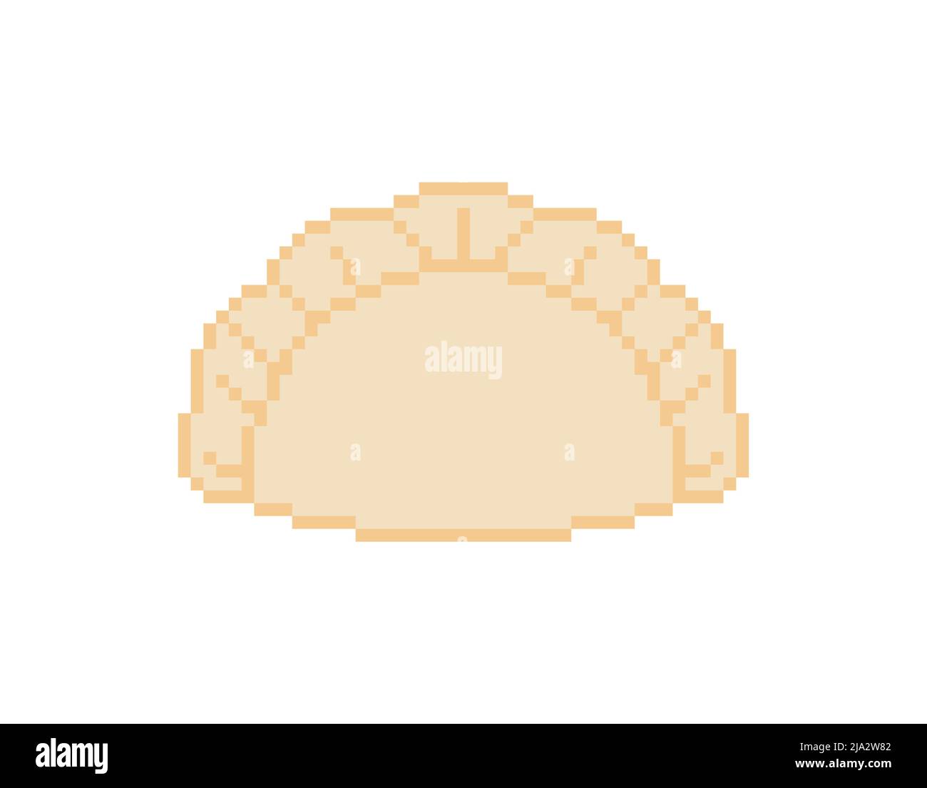 Jiaozi Chine raviolis pixel art. 8 bits cuisine traditionnelle en Chine. Illustration pixélisée vectorielle Illustration de Vecteur