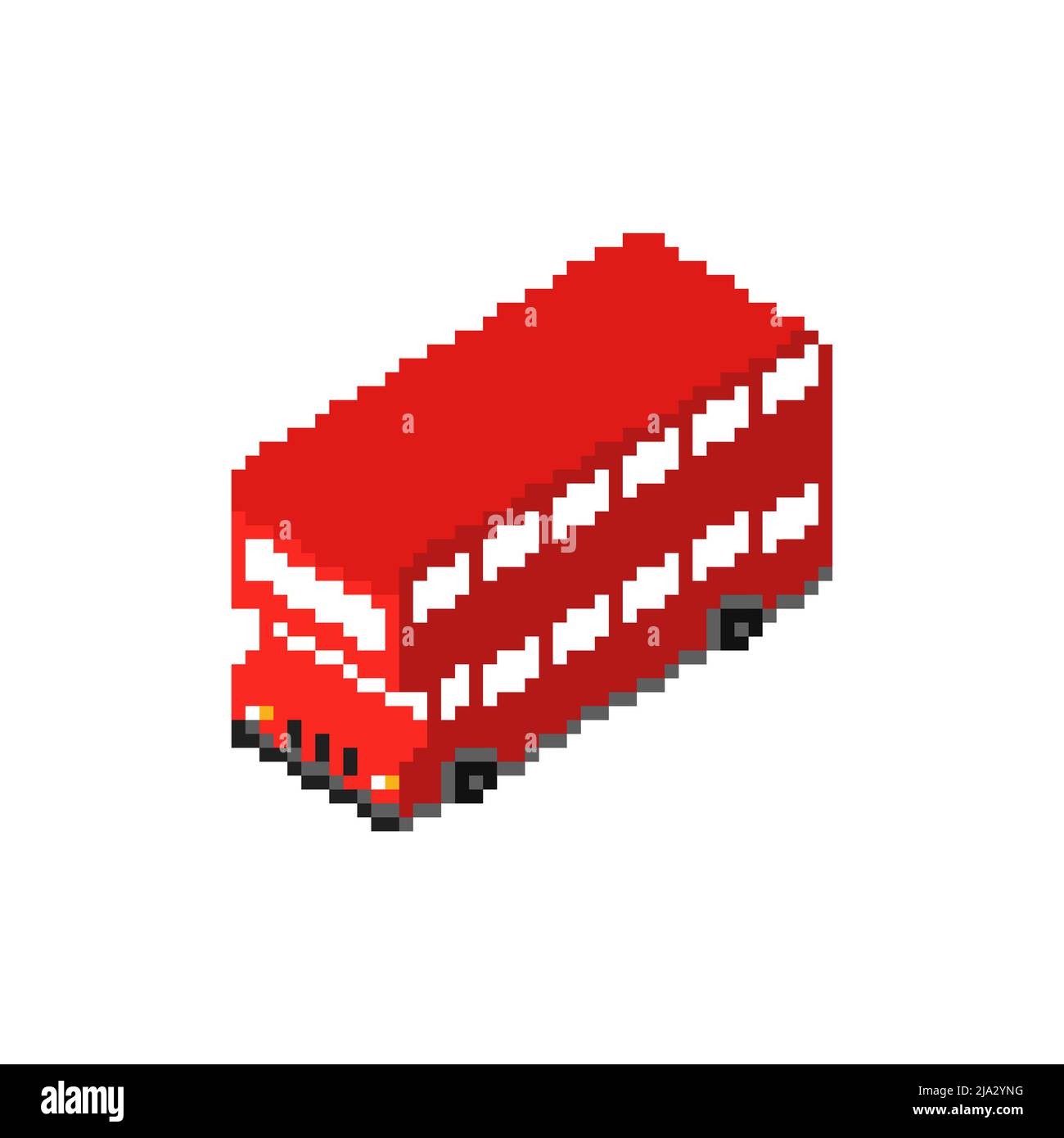 Londres Rouge double decker pixel art pixelated UK Landmark signe. Illustration du vecteur 8 bits Illustration de Vecteur