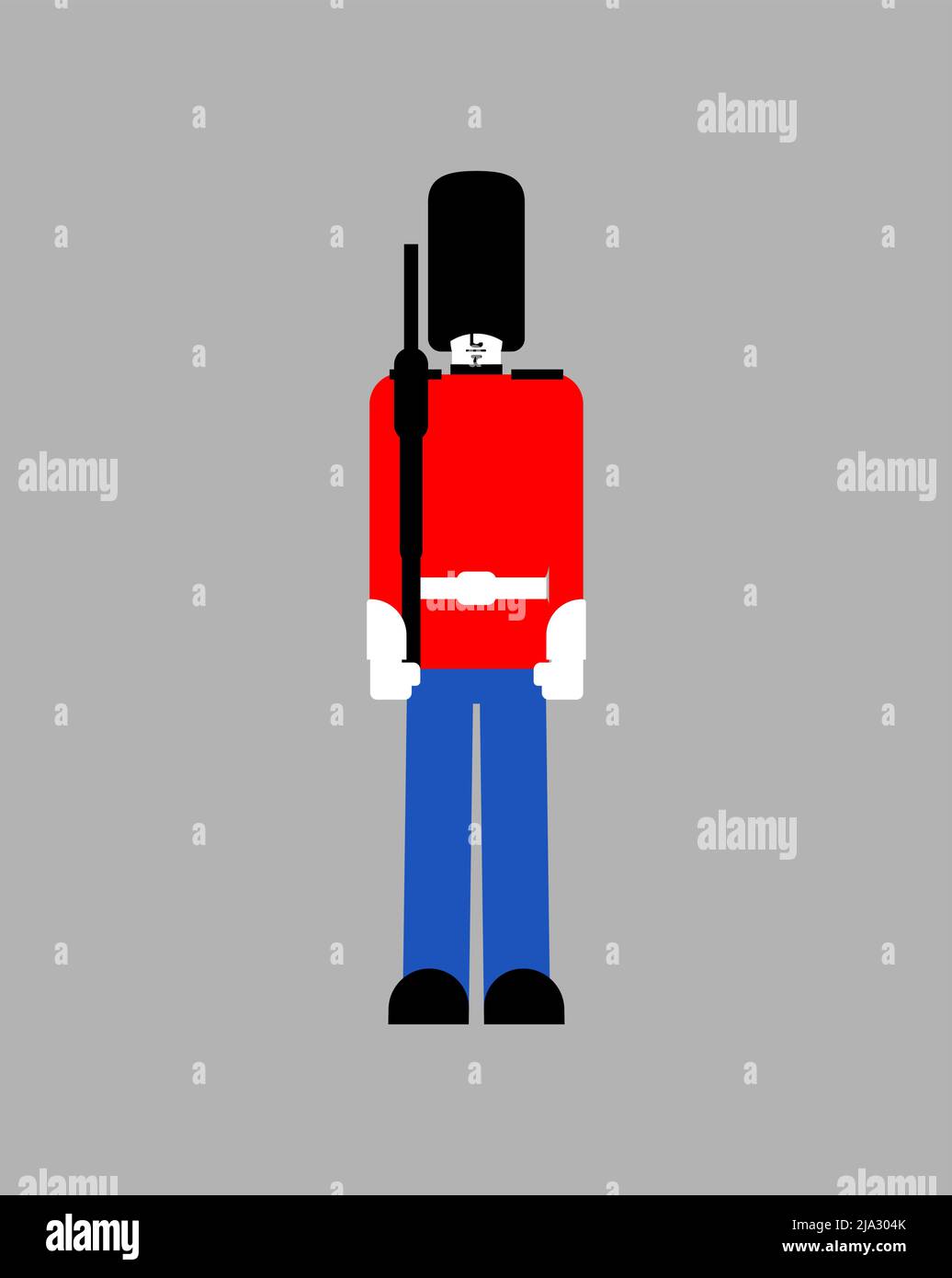 Barbes Royal Guardsman. sentry grenadier en chapeau d'ours. Illustration de Vecteur