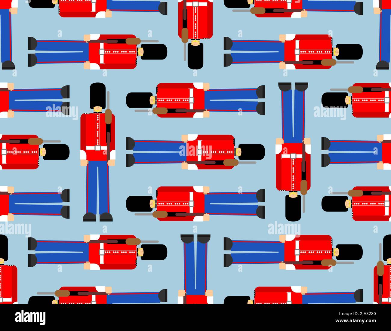 Beefeater British Royal Guardsman sans coutures. sentry grenadier sur fond de chapeau d'ours. Illustration de Vecteur