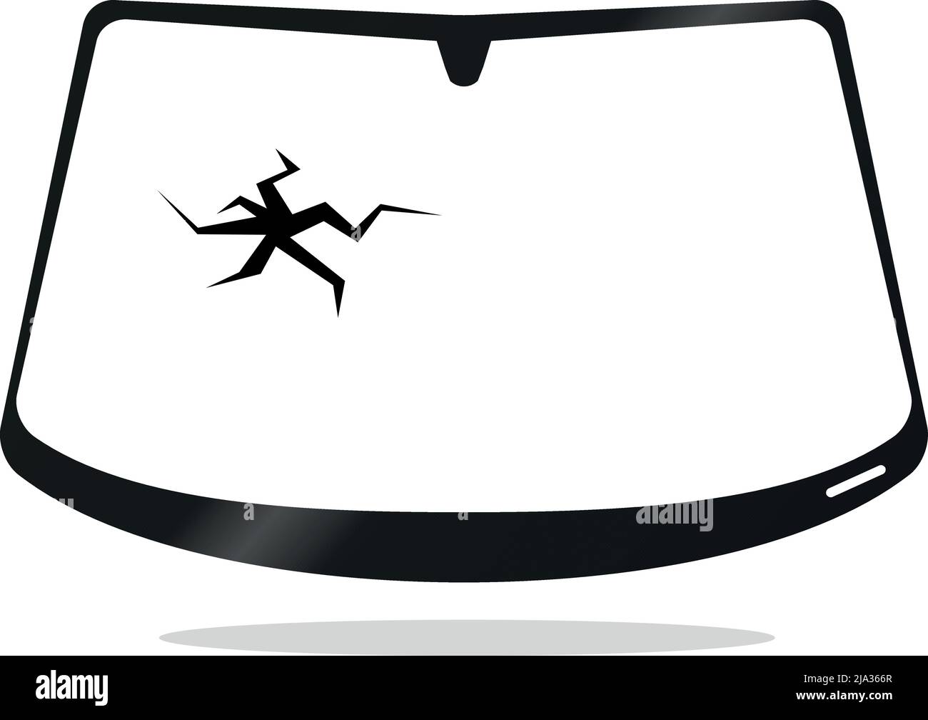 Icône de symbole de pare-brise de base avec une fissure pour glace de voiture specialis Illustration de Vecteur