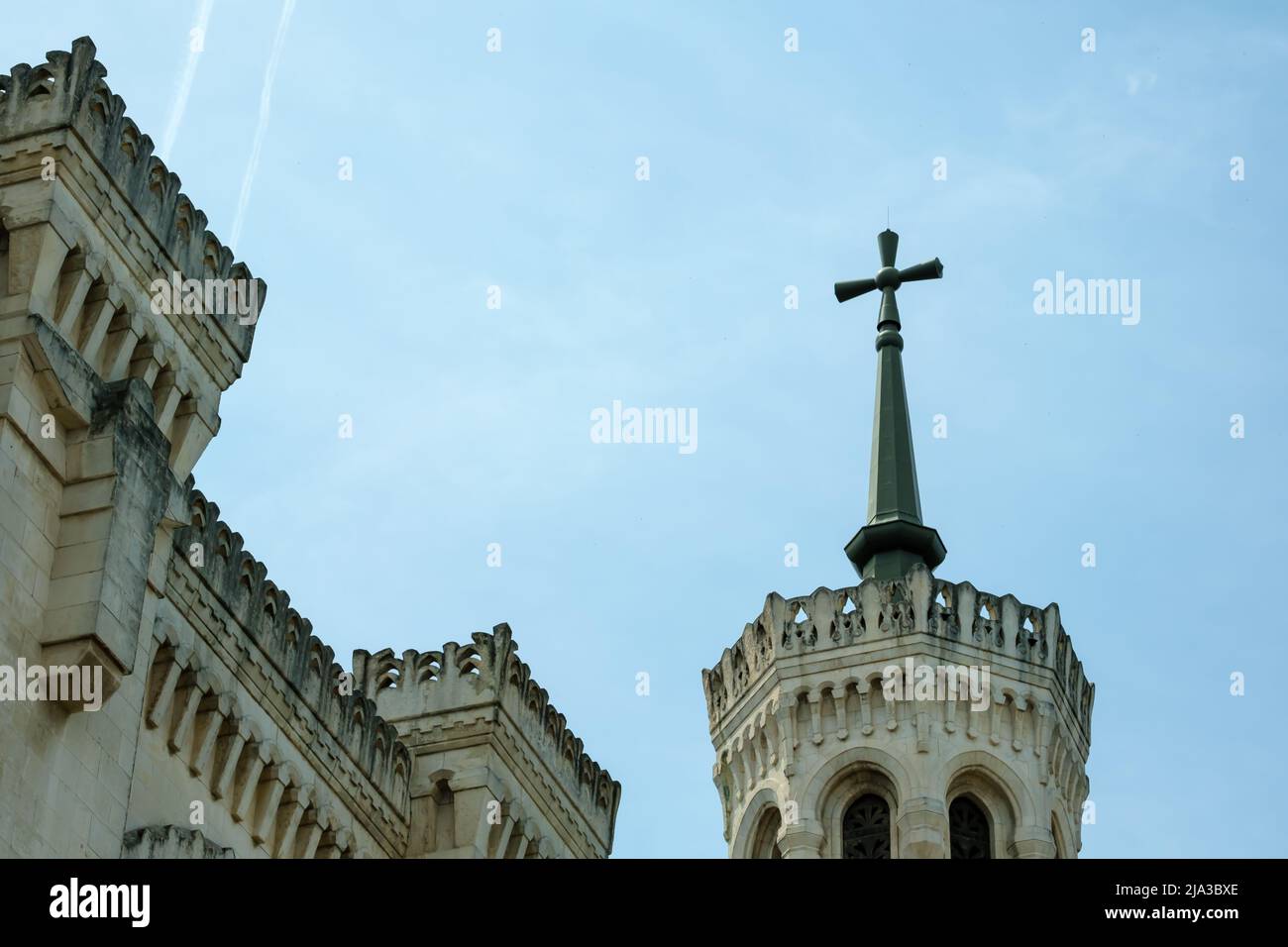 La Basilique notre Dame de Fourvière à Lyon France Banque D'Images