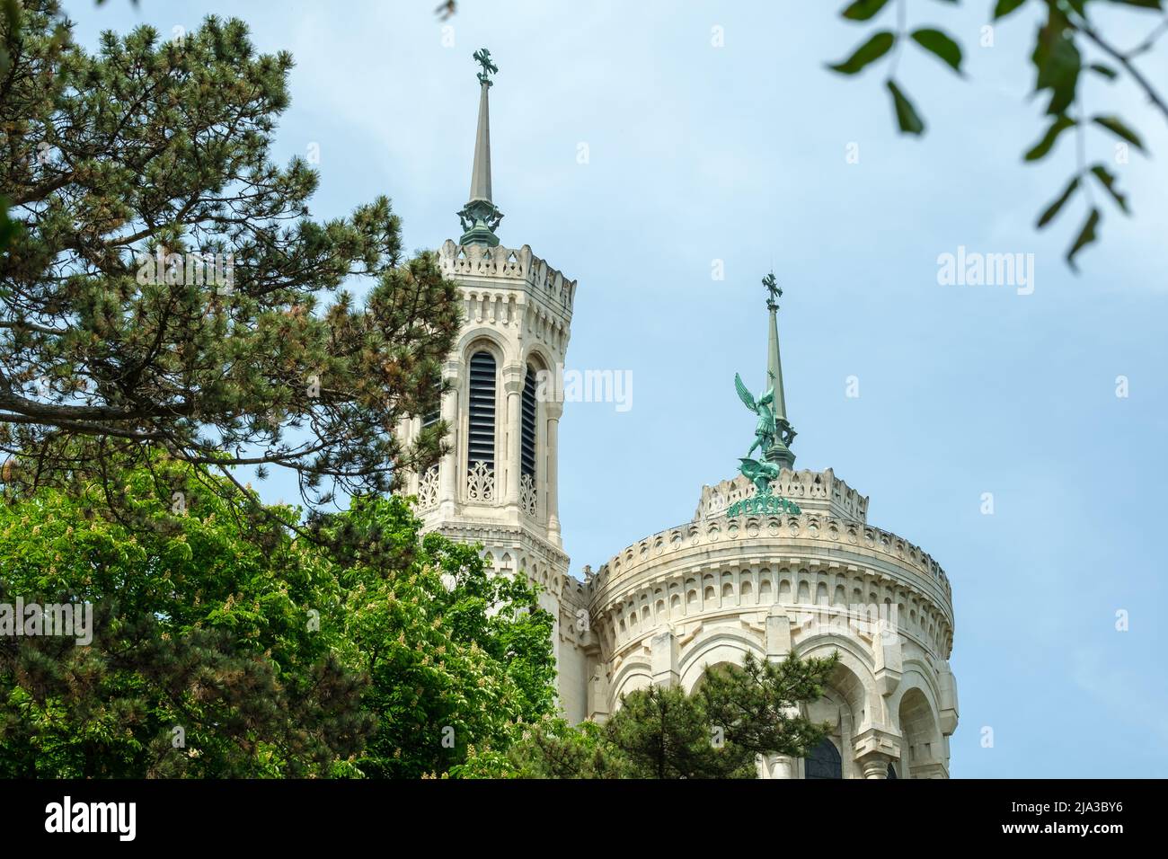 La Basilique notre Dame de Fourvière à Lyon France Banque D'Images