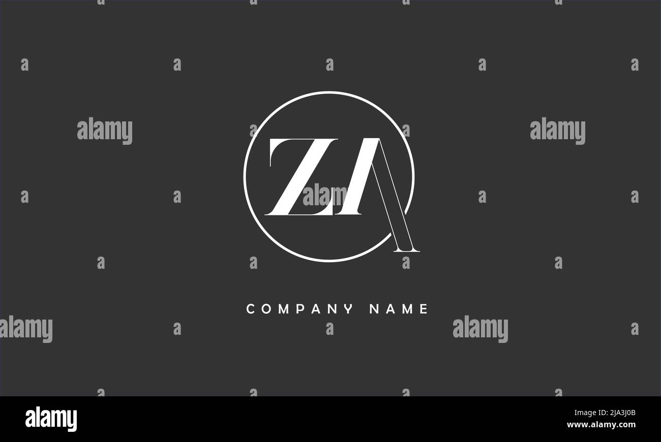 ZA, AZ Abstract Letters logo Monogram Illustration de Vecteur