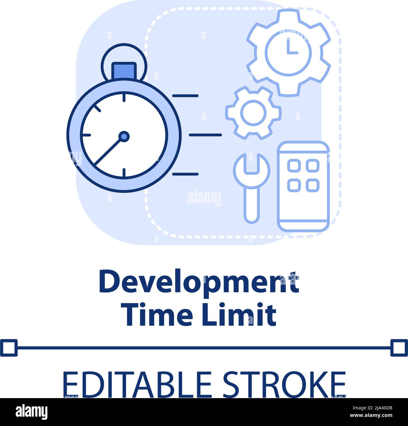 Icône de concept bleu clair de limite de temps de développement Illustration de Vecteur