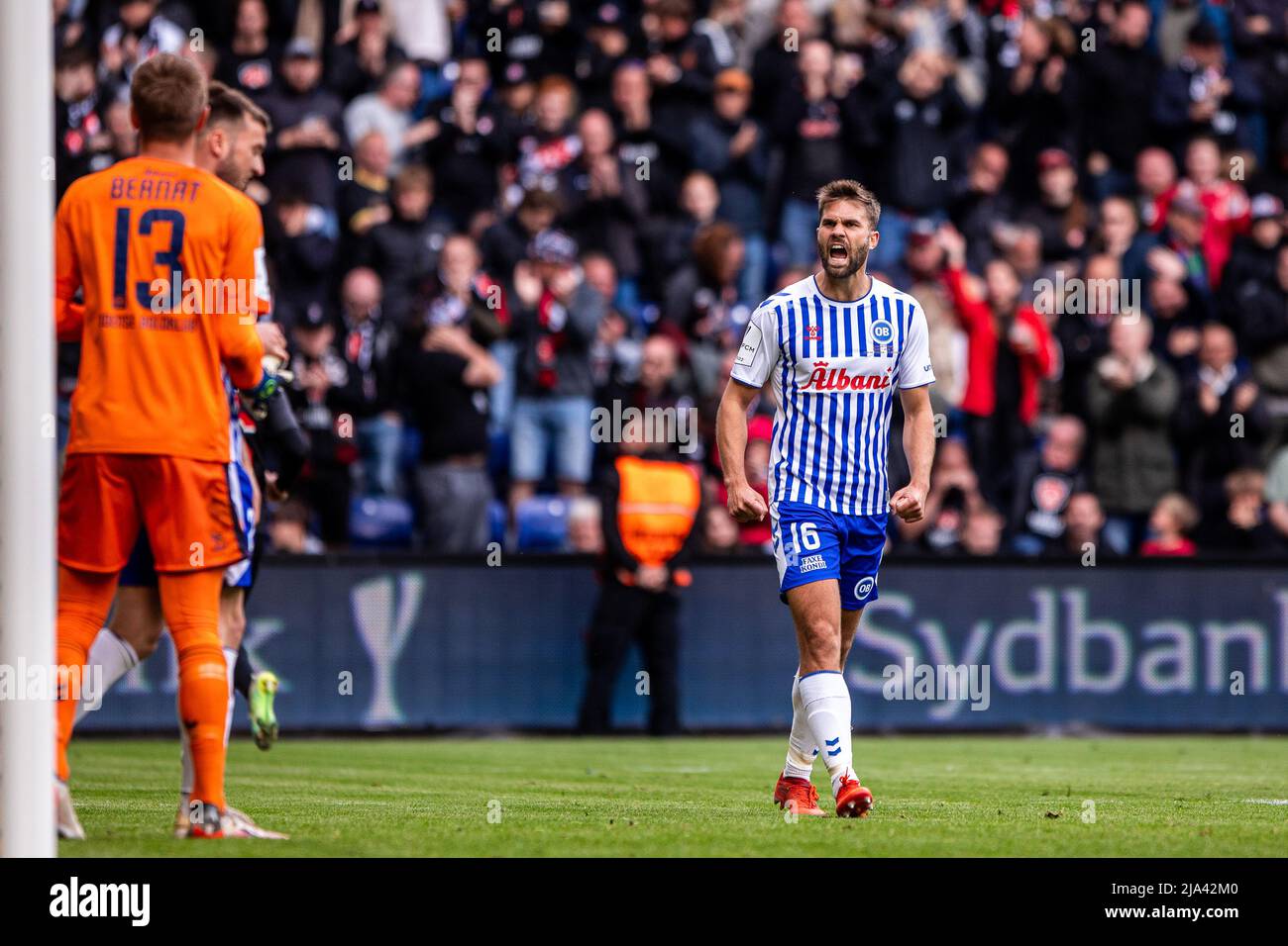 Broendby, Danemark. 26th mai 2022. Jorgen Skjelvik (16) d'OB vu lors de la finale de la coupe Sydbank entre Odense Boldklub et le FC Midtjylland au stade Broendby à Broendby. (Crédit photo : Gonzales photo/Alamy Live News Banque D'Images