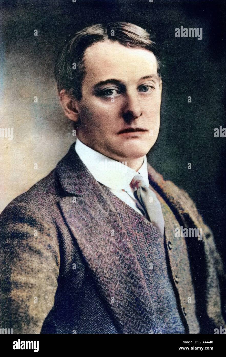 Portrait de l'ecrivain et traditeur britannique Alfred Douglas (1870-1945) - Lord Alfred Bruce Douglas (1870 – 1945), surnommé Bosie - auteur, poète et traducteur anglais, mieux connu comme l'ami et amant de l'écrivain Oscar Wilde Banque D'Images