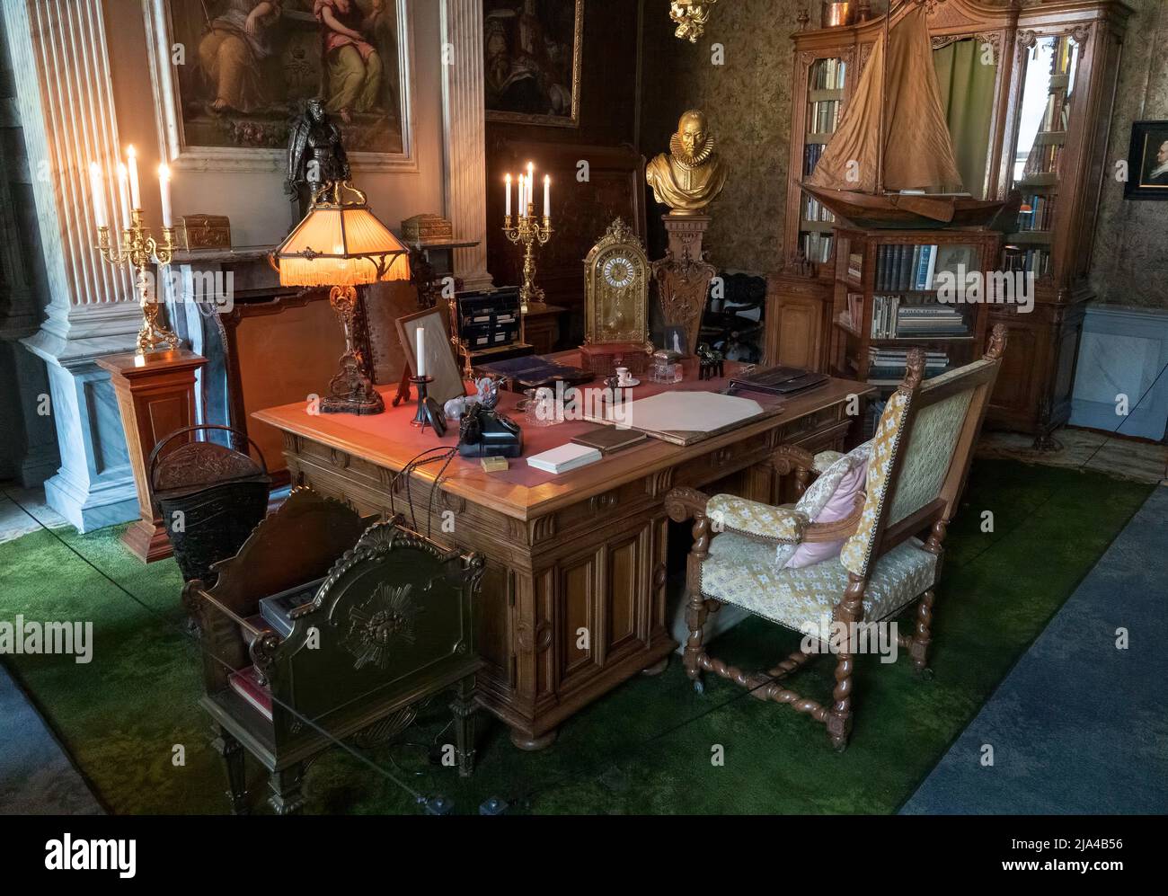L'ancienne étude de la reine Juliana dans le palais het loo Banque D'Images
