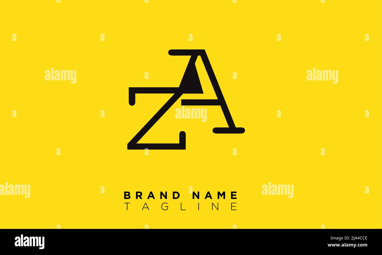 ZA lettres Alphabet initiales logo monogramme Illustration de Vecteur