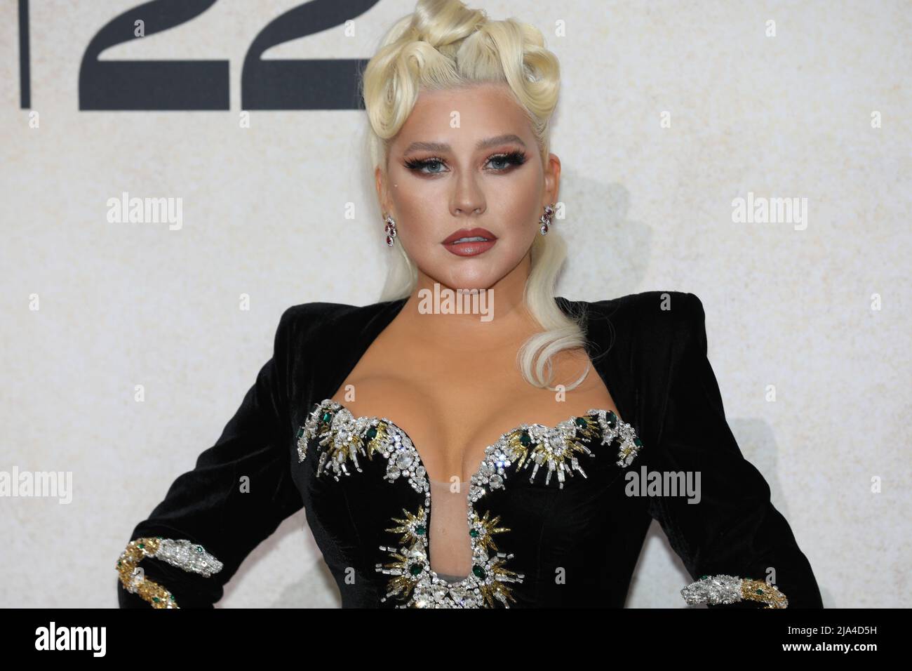 26 mai 2022, Cannes, Côte d'Azur, France : CHRISTINA AGUILERA participe au festival de Cannes AMFAR Gala Photocall lors du Festival annuel du film de Cannes 75th. (Credit image: © Mickael Chavet/ZUMA Press Wire) Banque D'Images