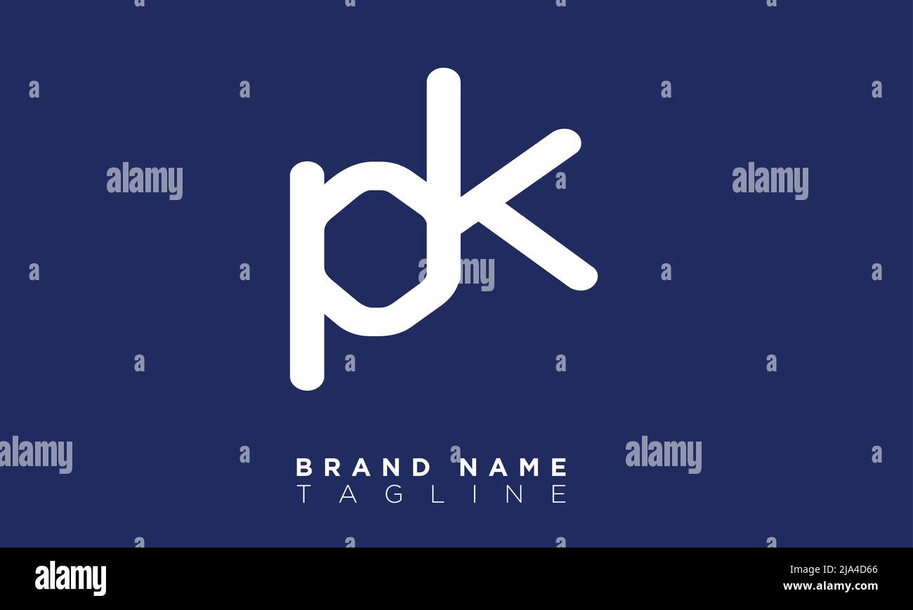 Lettres Alphabet PK initiales logo Monogram Illustration de Vecteur