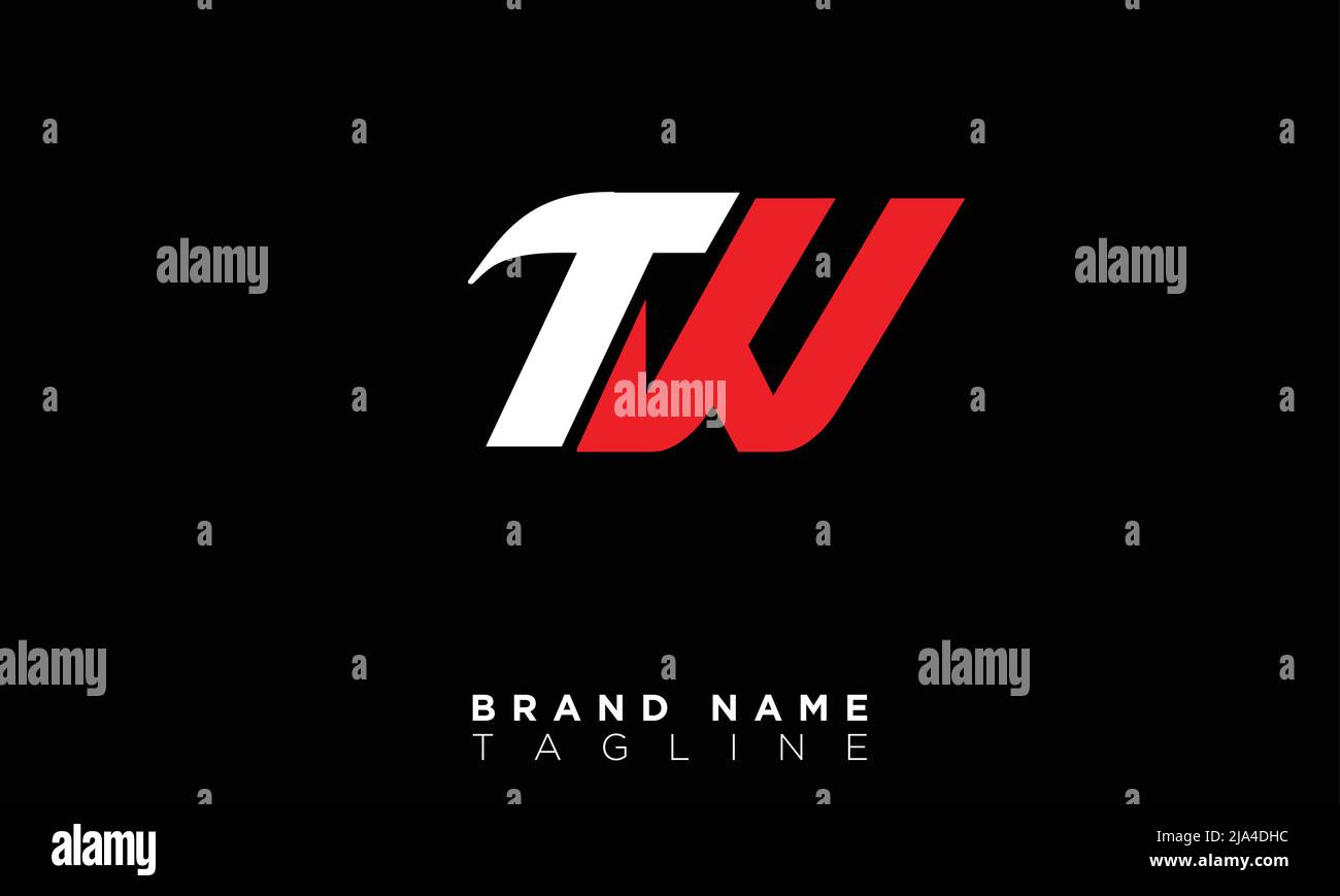 TW Alphabet lettres initiales Monogram logo WT, T et W. Illustration de Vecteur